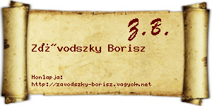 Závodszky Borisz névjegykártya